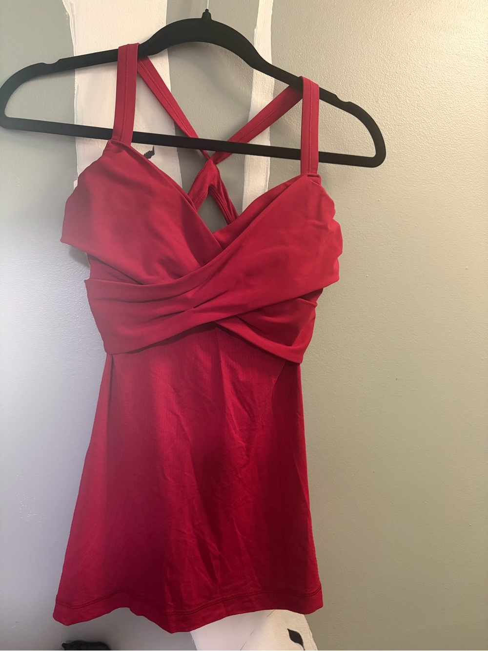 Lululemon Red Cross-Back Tank Top
